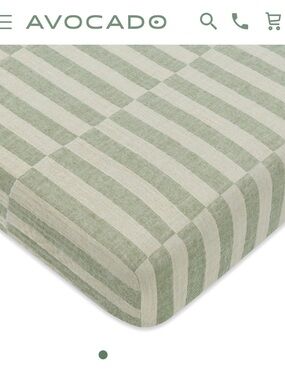 BABYLETTO MINI CRIB SHEET IN GOTS CERTIFIED ORGANIC MUSLIN COTTON - Moss Stripe